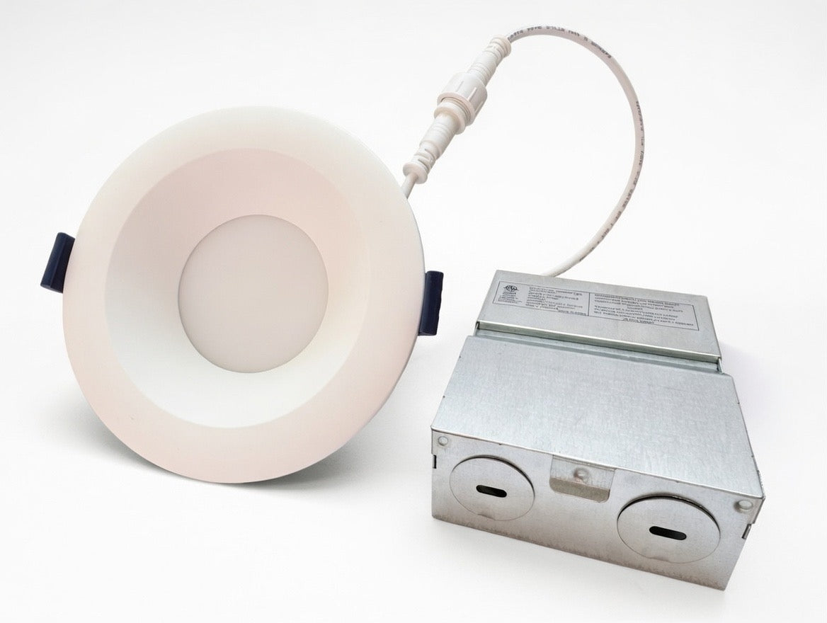 4" Round Canless LED Downlight Matte White