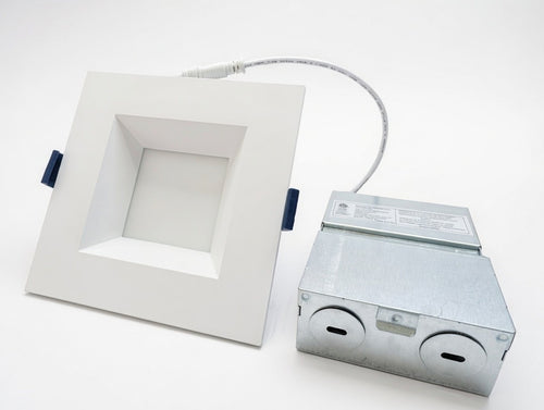 4" Square Canless LED Downlight Matte White