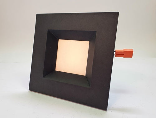 4" Square LED Trim Matte Black